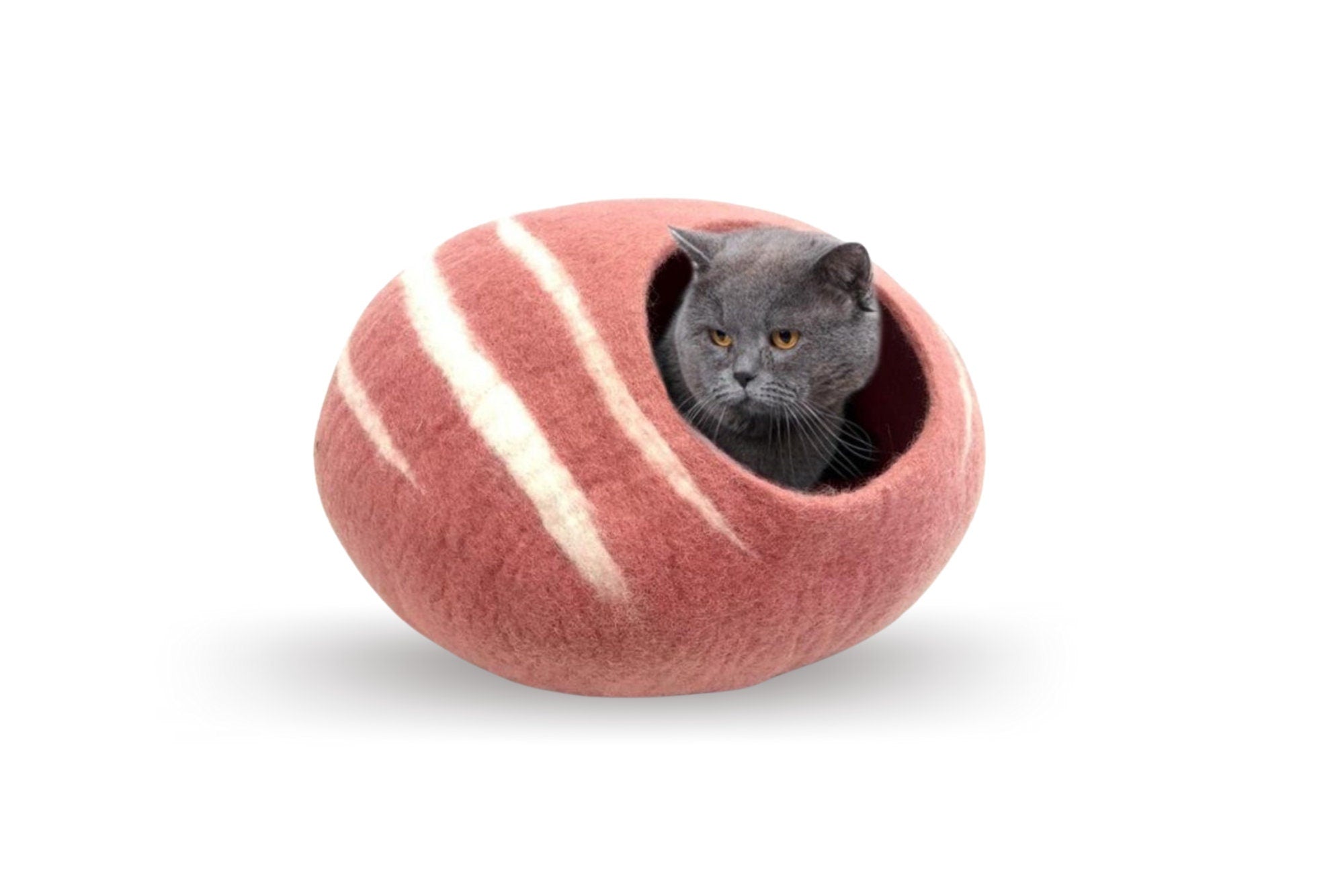 Organic Wool Felt Cat Caves - Felt Pet Bed - Wool Bed For Pets - No Harmful Chemicals - Handmade Cat Cave - Choose Your Own - Gifts