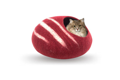Organic Wool Felt Cat Caves - Felt Pet Bed - Wool Bed For Pets - No Harmful Chemicals - Handmade Cat Cave - Choose Your Own - Gifts