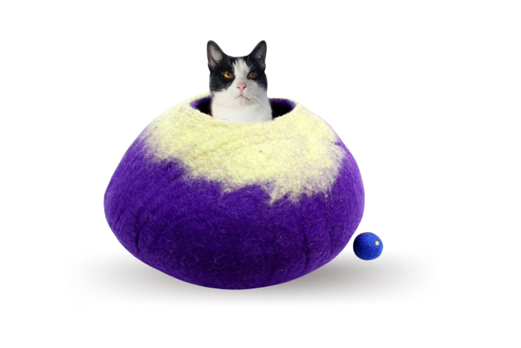Felted Wool Ombre Cat Caves - Pet Bed - Cat Nap Cocoon - Gift For Your Pet -  Choose Your Own