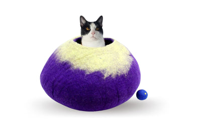 Felted Wool Ombre Cat Caves - Pet Bed - Cat Nap Cocoon - Gift For Your Pet -  Choose Your Own
