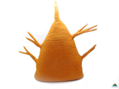 Authentic Tree Design Felt Cat Cave - Handmade Wool Pet Bed - Nap Cocoon - Modern Kitten House - Animal Lover Gifts