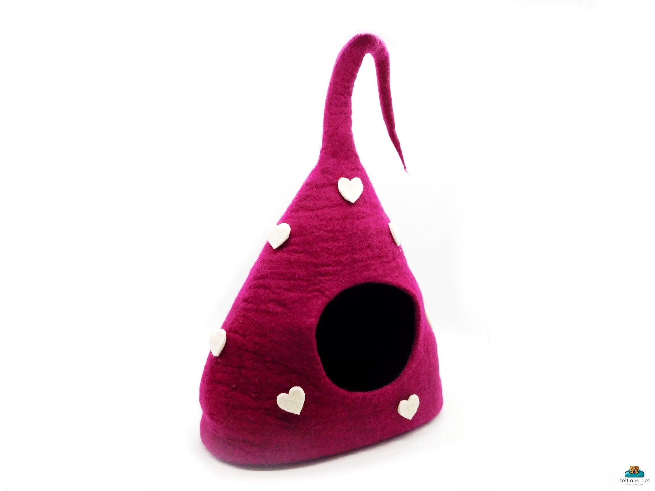 Cozy And Designer Pet Bed - Handmade Felt Cat Cave - Wool Pet Furniture - Gift For Your Cat - Eco-friendly
