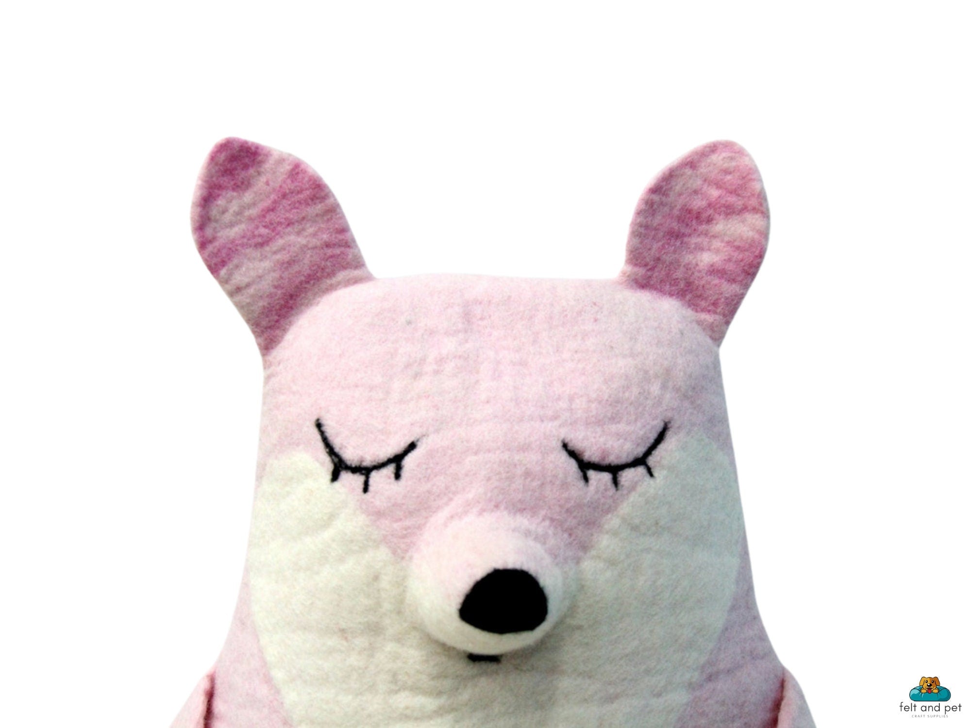 Pink Fox Felted Cat Cave | Natural Wool Pet Bed (45cm)