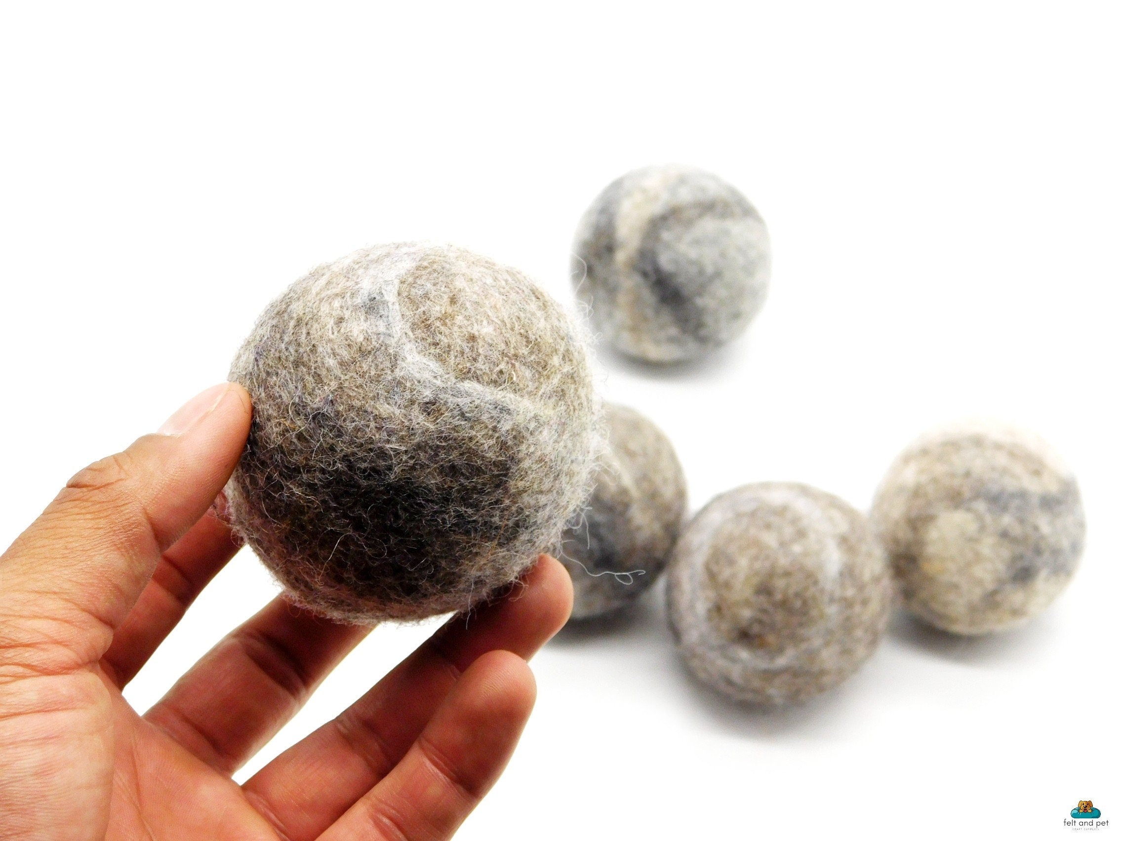 Natural Wool Felt Cat Toy-Non toxic Toy For Cats, Kids- Montessori Pom Pom Toys for Kids & Pets - Eco-Friendly Wool Pet Toys - 100% Handmade