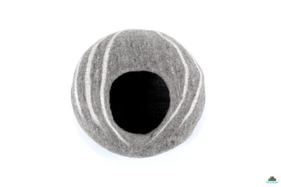 Felt Cat Cave – Striped Wool Cat Bed, Pet House