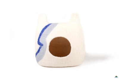 Handmade Wool Felt Cat Cave – Thunder Design, Cozy Kitty Bed