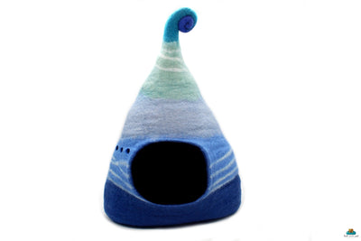 Fantasy Felted Wool Kitty Hideout -  Handmade Cat Cocoon - Cat Furniture - Pet Gift - Eco-Friendly Pet Bed
