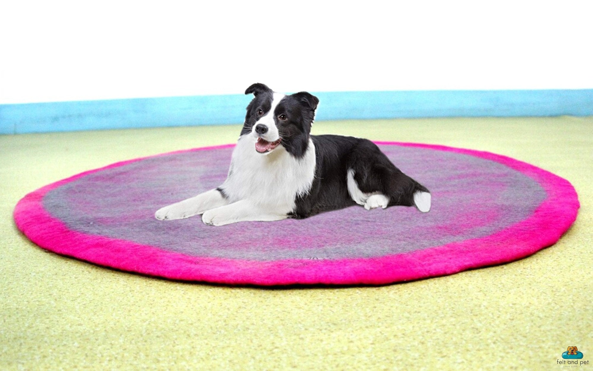 Wool Felt Pet Mat | Eco-Friendly Round Dog Bed, Durable Design