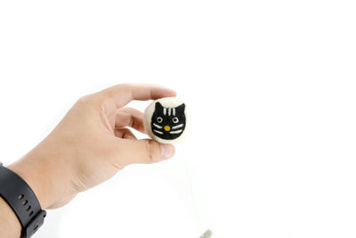 Set di 2 - Bacchetta giocattolo in feltro per gatti - Giocattolo interattivo per gatti - Pallina in feltro da appendere - Gioco interattivo in lana per animali domestici - Palline di lana