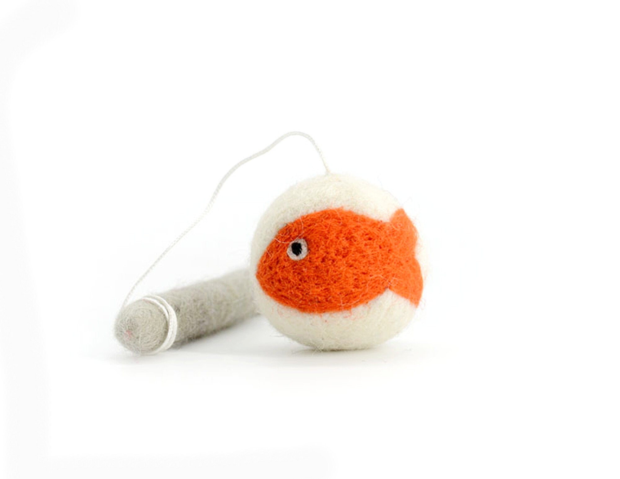 Set Of 2 - Cat Wand Toy - Premium Wool Fish Toys - Interactive Wand Teaser - Feline Pet Teaser - Gift For Cats