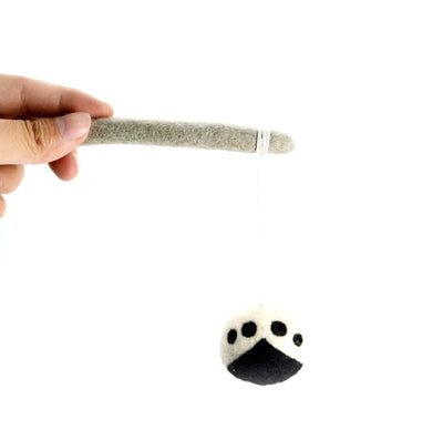 Wool Felt Cat Toy - Kitty Play Teaser - Felt Pet Game Gift for Cats -Set of 2 Interactive