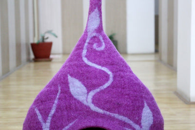 Handmade Cat Cave- Wool Pet Bed- Felt Cat House- 100% Pure Wool Cave- No Harmful Chemicals Used To Dye