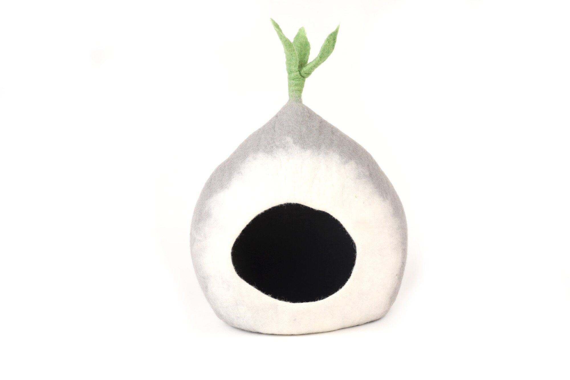 Felt Cat Cave -Radish Design Handmade Wool  Pet Bed  for Comfortable Cat Napping | Cozy Feline Hideway