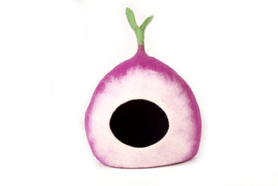 Felt Cat Cave -Radish Design Handmade Wool  Pet Bed  for Comfortable Cat Napping | Cozy Feline Hideway