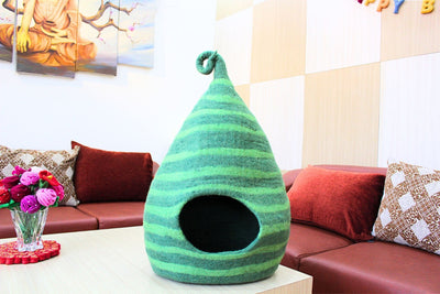 Wool Felt  Cat Cave - Unique Felt Cat Cave - Pet Friendly Bed - Luxury  Furniture -  Gift For Pet