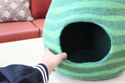 Wool Felt  Cat Cave - Unique Felt Cat Cave - Pet Friendly Bed - Luxury  Furniture -  Gift For Pet