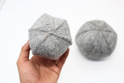Set Of 2 - Wool Felt Ball Toy - Squeaky Felt Ball - Interactive Cat Play Ornament - Wool Applique - Soft Play Toy