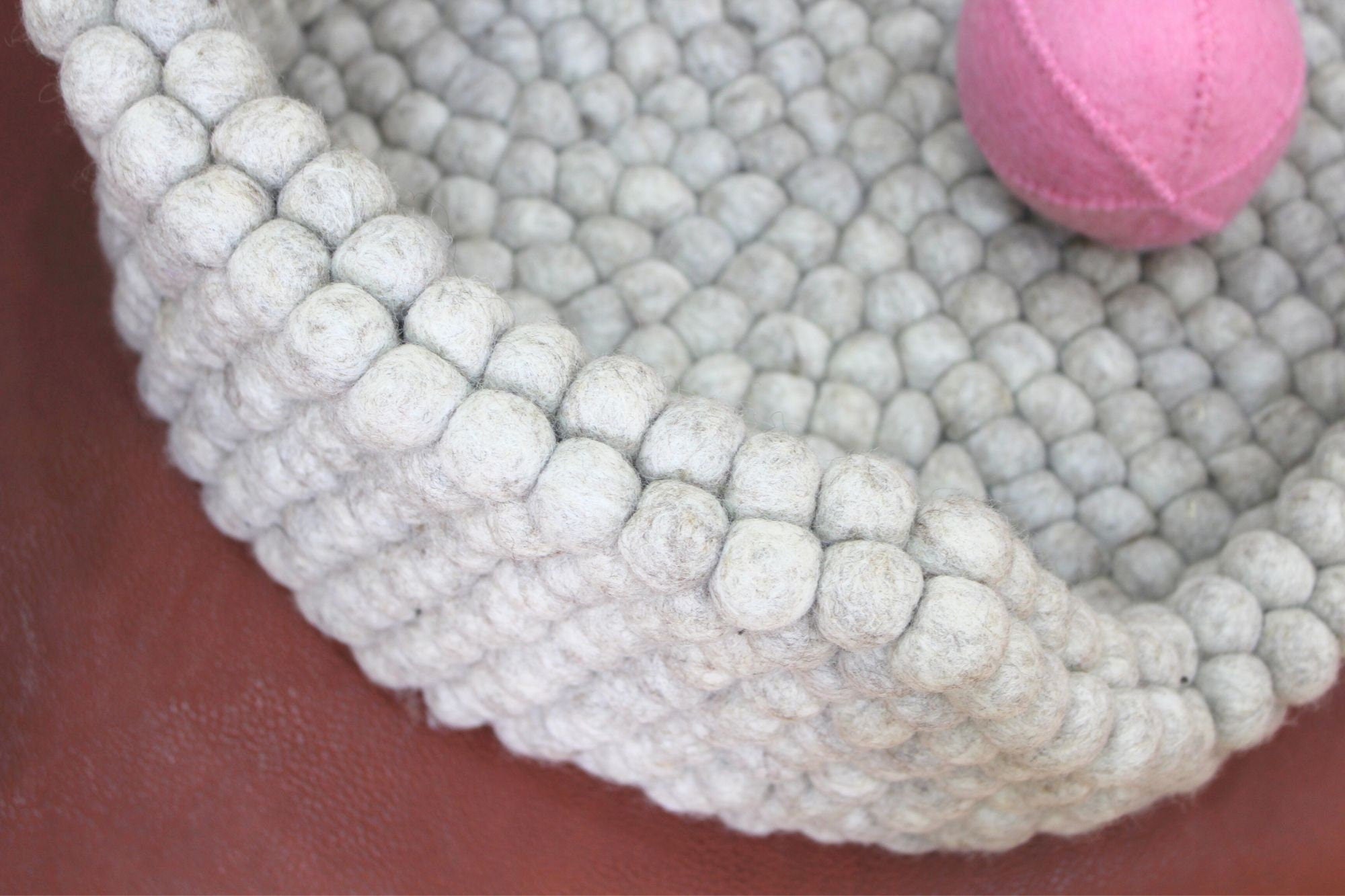Cozy Gray Felt Oval Dog Basket - Modern Felt Pet House - Soft Pet Lounger - Handwoven Dog Basket