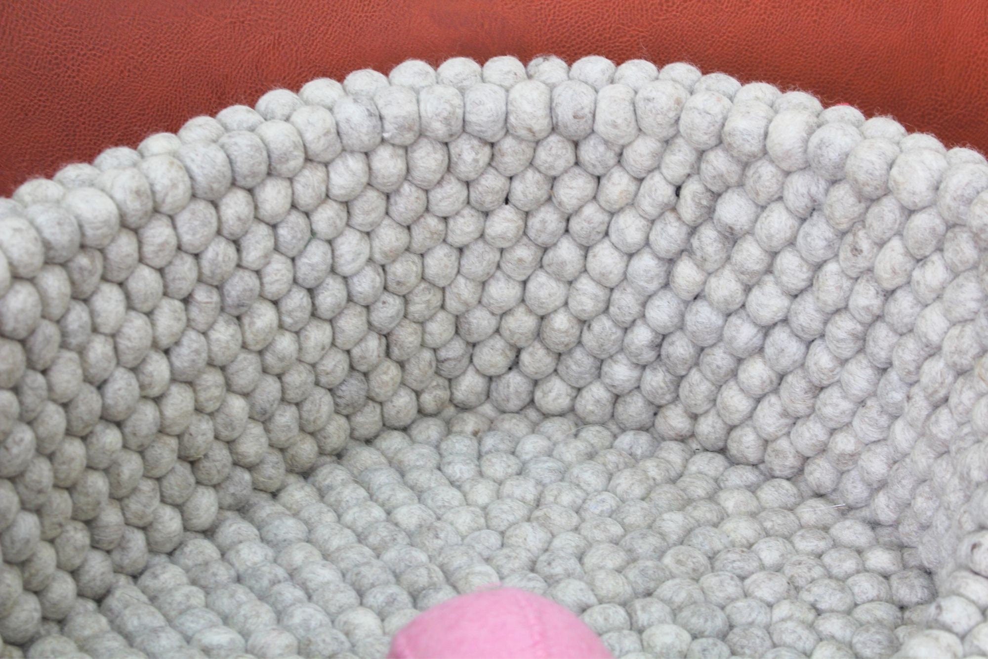 Cozy Gray Felt Oval Dog Basket - Modern Felt Pet House - Soft Pet Lounger - Handwoven Dog Basket