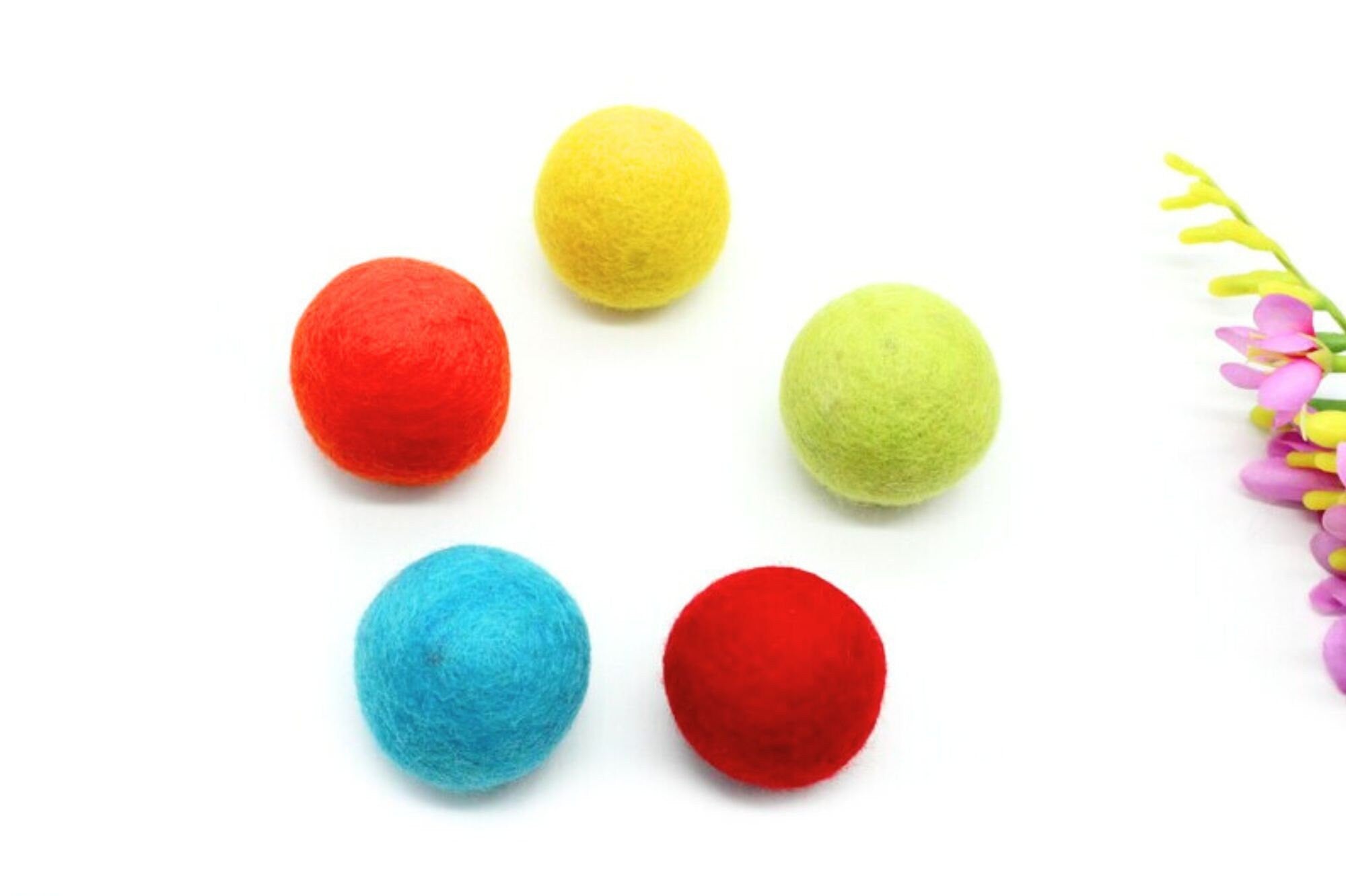 Set Of 10, 100% Natural Wool Cat Toy- Eco-friendly, Non Toxic Cat Toys - Wool Pet Product - Play Ornament