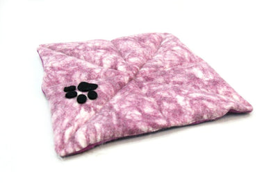 Felt Dog Mat - Pink Wool Pet Bed, Tie Dye Cushion (50x50 cm)