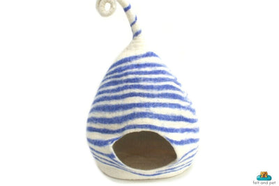 Modern Stripes Cat Cave - Felt Dome Pet Bed - Sustainable Bed - Felt Cat Basket  - Cozy Pet Couch - Choose Your Own Design