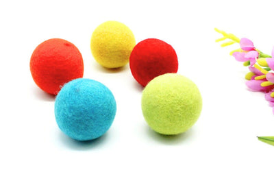 Set Of 10, 100% Natural Wool Cat Toy- Eco-friendly, Non Toxic Cat Toys - Wool Pet Product - Play Ornament