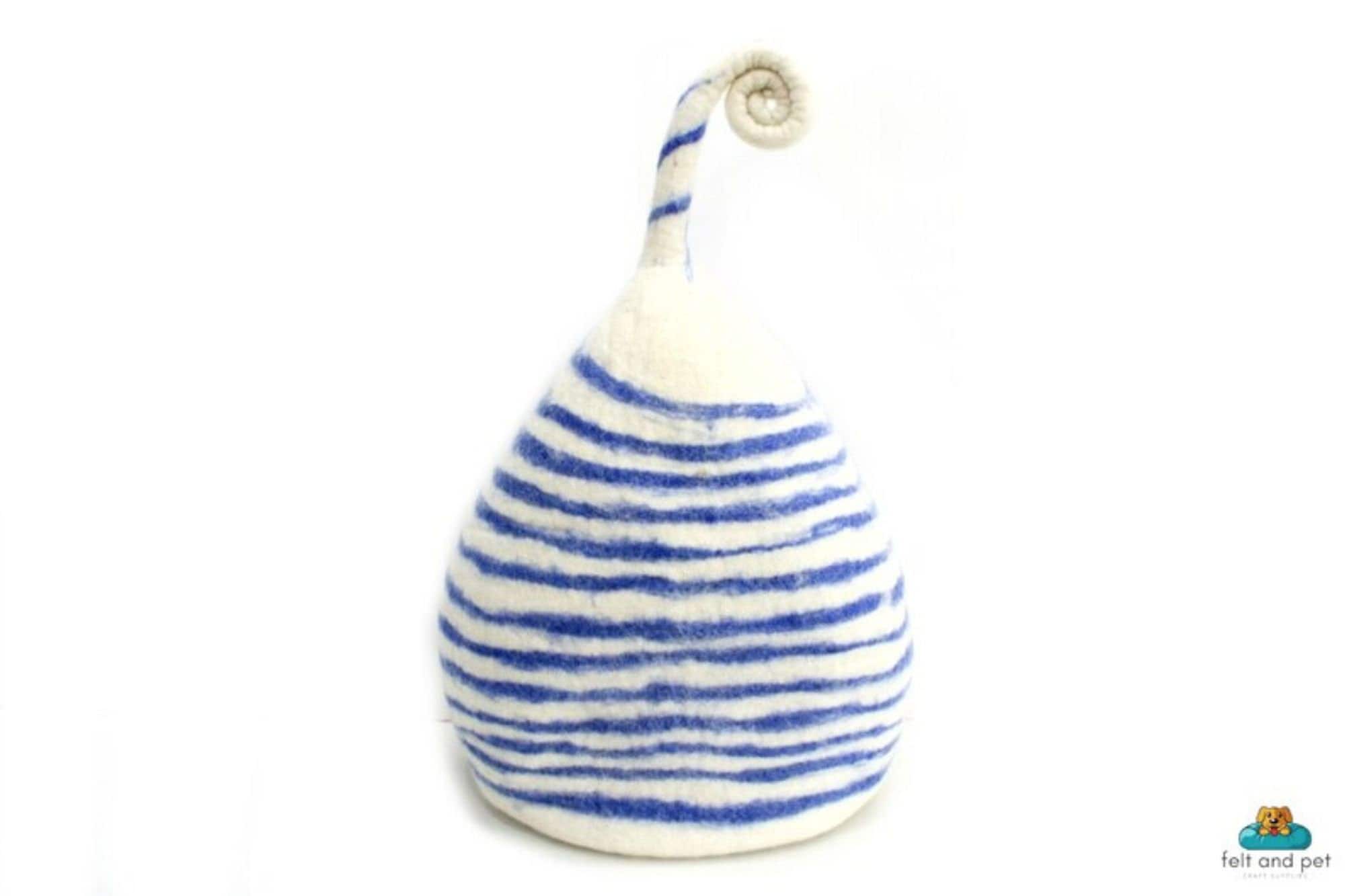 Modern Stripes Cat Cave - Felt Dome Pet Bed - Sustainable Bed - Felt Cat Basket  - Cozy Pet Couch - Choose Your Own Design