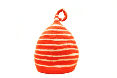 Modern Stripes Cat Cave - Felt Dome Pet Bed - Sustainable Bed - Felt Cat Basket  - Cozy Pet Couch - Choose Your Own Design