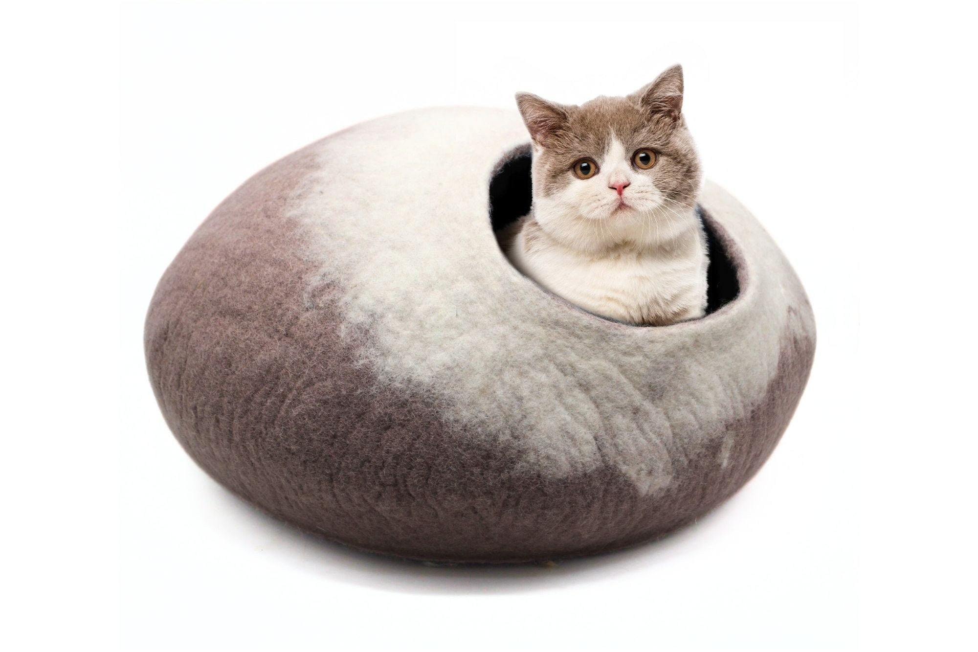 Ombre Wool Cat House- Felt Cat Cave- Handmade, Soft And Cozy Pet Bed - Eco Friendly Pet Furniture-Made using 100% Pure Wool