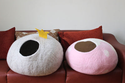 Best Whisker Wool Cat Cave Beds| Handmade Natural Wool Cat Bed for your Kitty| Cozy Hideaway for Cats| Safe, Comfortable