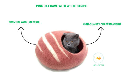 Felt Cat Caves – 100% Natural Wool Beds For Your Cats– Cats Favorite- Loved by Thousands of Owner