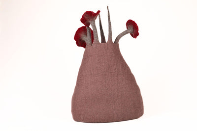 Wild Flower Felt Cat Cave - Modern Design Pet House - Comfy Wool And Floral Designed Cat Cave - Gift