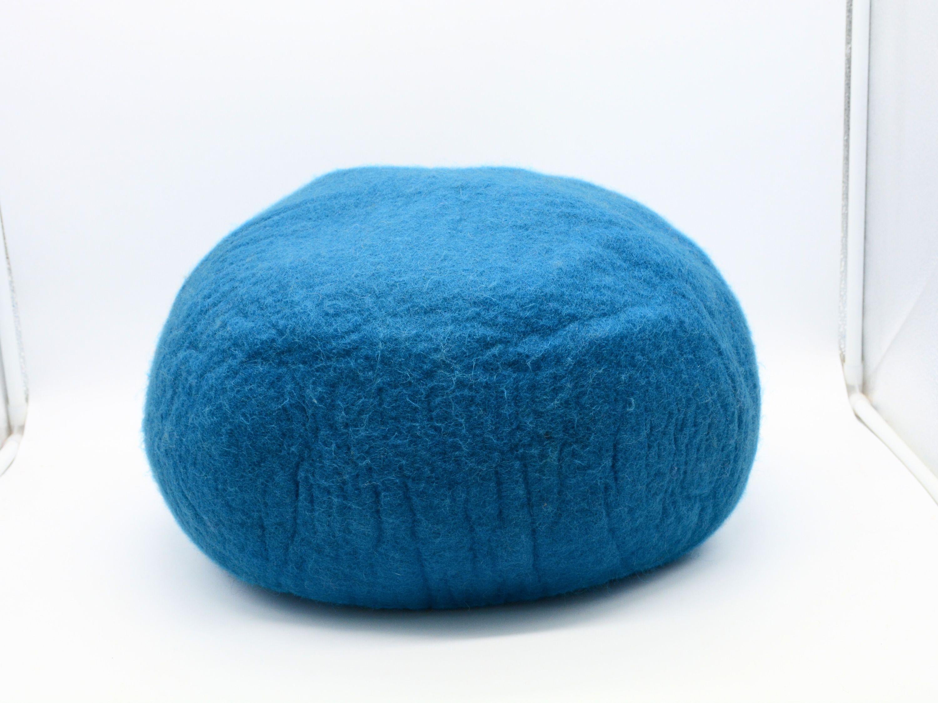 Handmade Blue Wool Cat House- Felt Cat Bed- Pet Furniture Made Using 100% Pure Wool- Customizable In In Variety Of Colors
