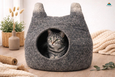 Premium Wool Cat Beds- Felt Cat House- Pet Furniture- Made Using 100% Pure Wool- Custom Cat Caves- Available In Different Sizes And Colors