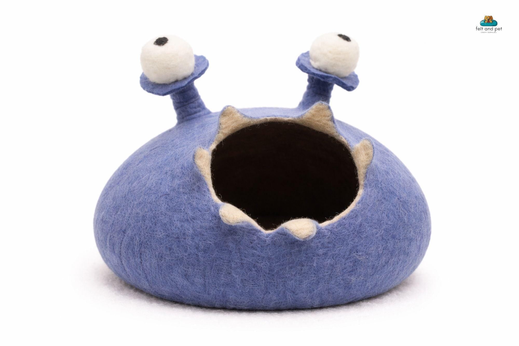 Snail Designed Felt Cat Cave - Handmade Cozy Wool Cat House - Modern Pet Furniture - Pet House Suitable For Large Cats And Small Dogs