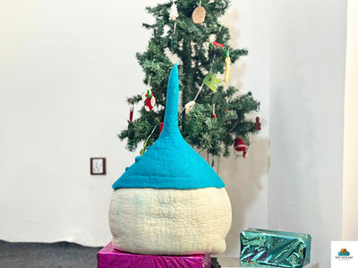 Mosswood Cottage Cat Cave – Handmade Felt Cat Cave, Made in Nepal with 100% New Zealand Wool Enchanted Mushroom Cat House Bed.