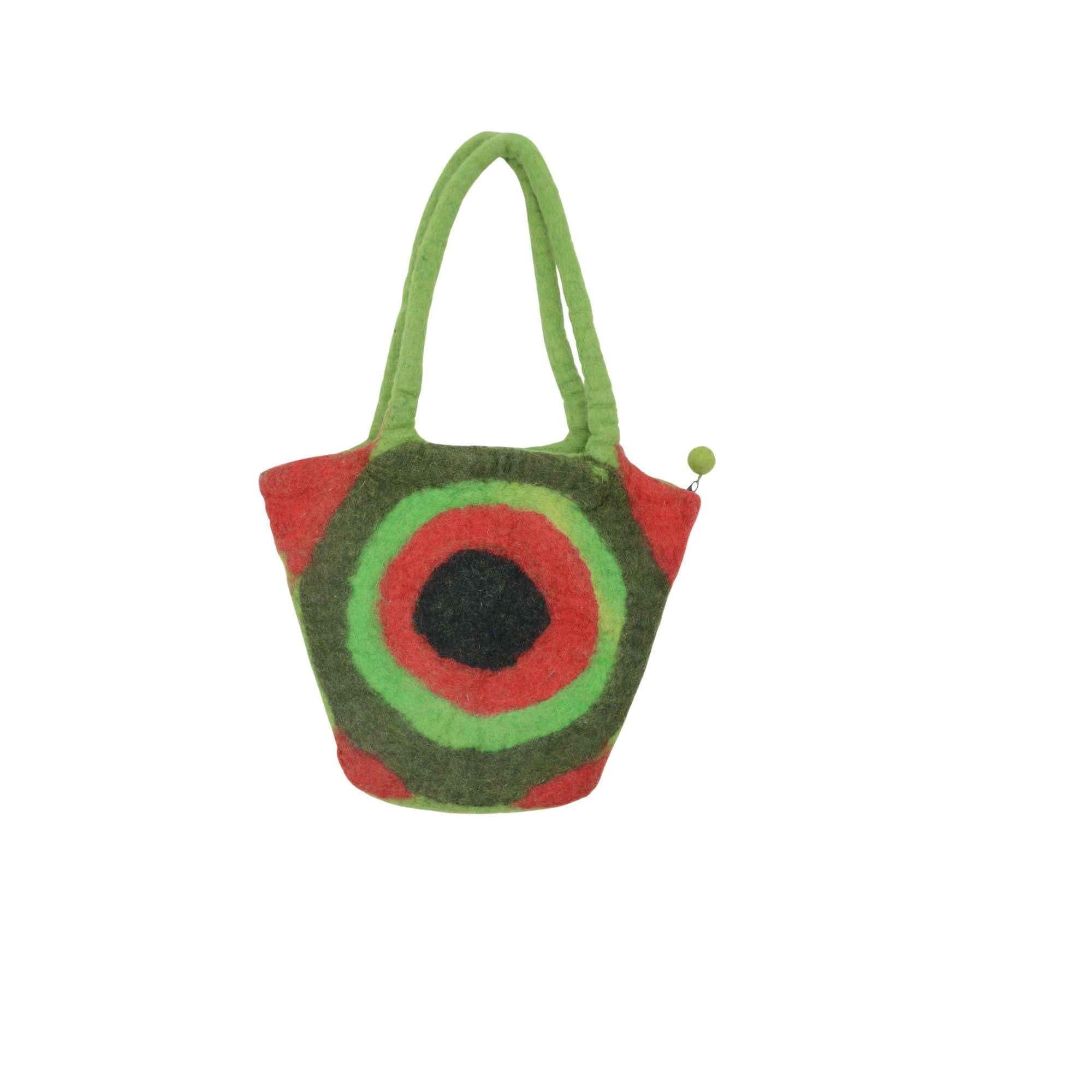 Håndlavet filt-tote-taske Boho-håndtaske