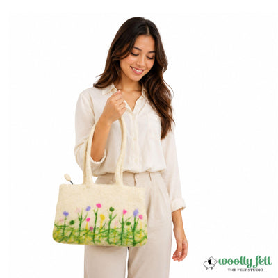 Handmade Floral Felt Tote Bag