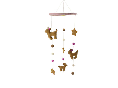 Handmade Felt Alpaca Baby Mobile Decor
