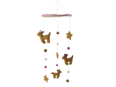 Handmade Felt Alpaca Baby Mobile Decor