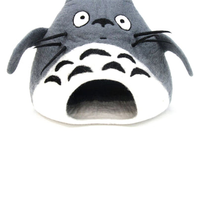 Panier en feutre Totoro pour chat, fait main en laine