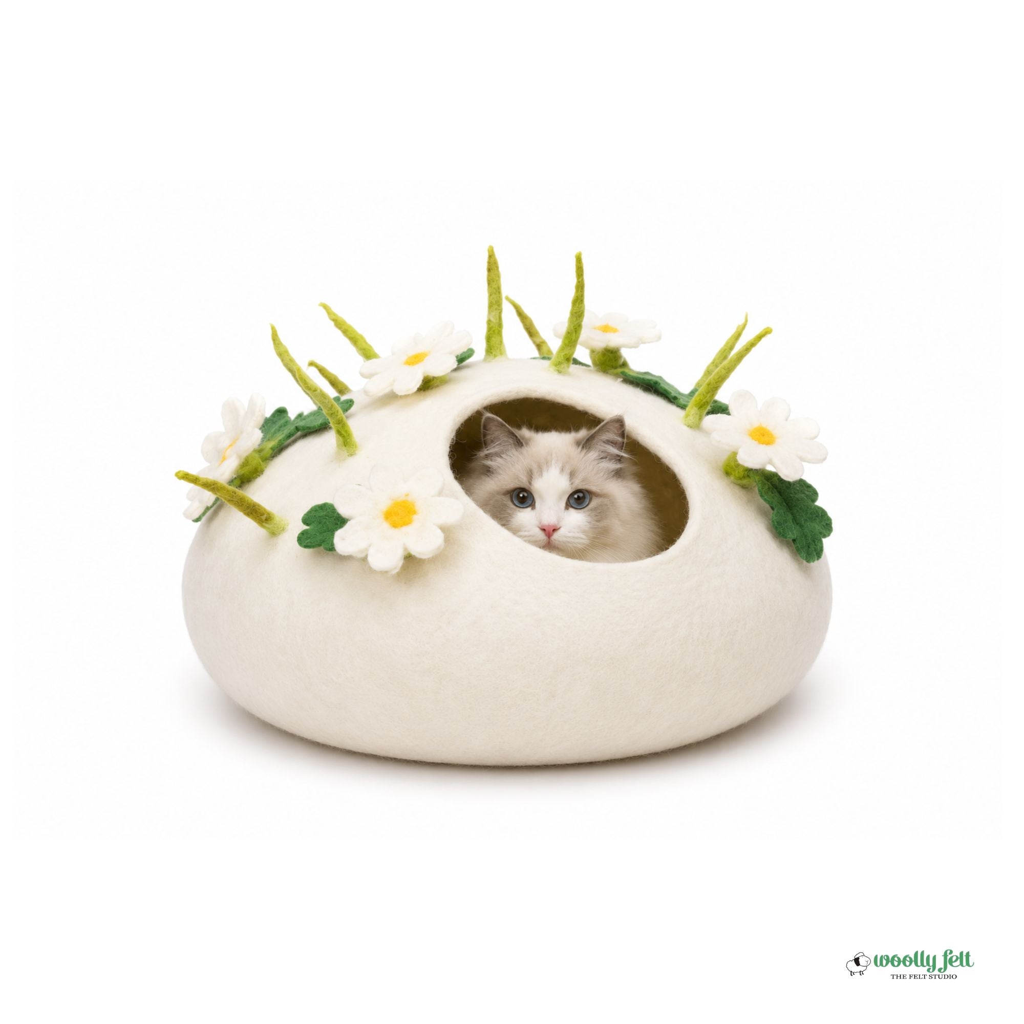 Wild Flower Felt Cat Cave Floral Wool Cat Bed Cat Hideout